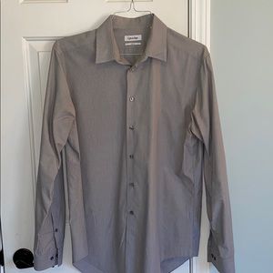 Calvin Klein slim fit grey dress shirt